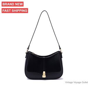 Vegan Leather Crescent Shoulder Bag Crossbody Clutch Tote Purse